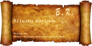 Bilszky Korinna névjegykártya